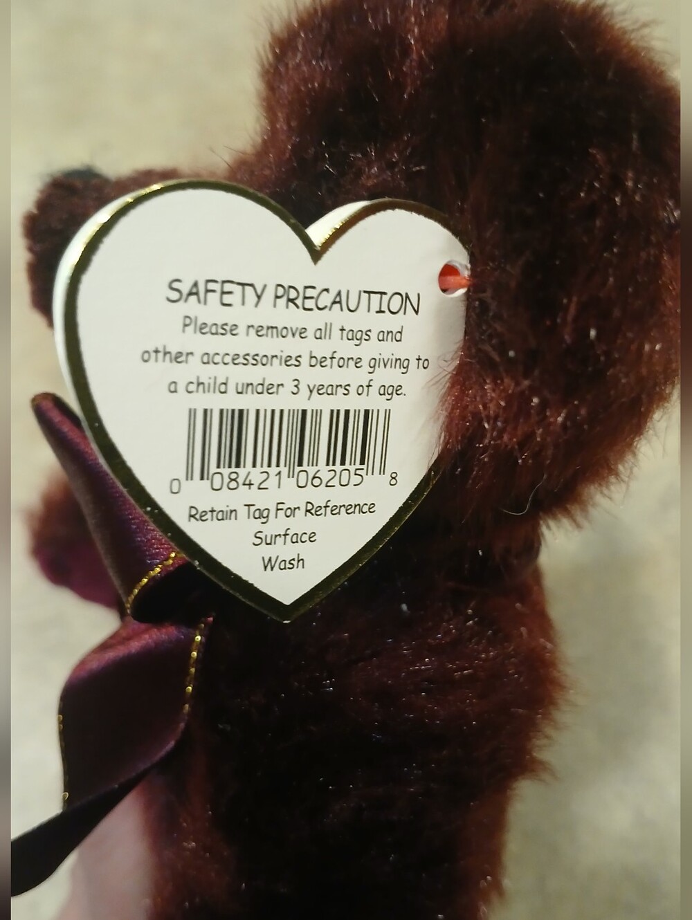 Ty Plush Beargundy Bear | Retired | 1993 - Picture 11 of 13